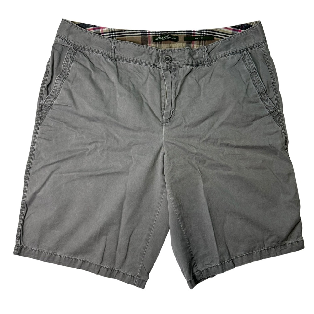 Eddie‎ Bauer Mercer Fit Gray Chino Shorts Outdoor Casual Size 16 Gray Cotton